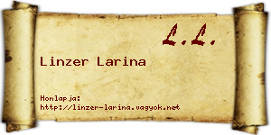 Linzer Larina névjegykártya